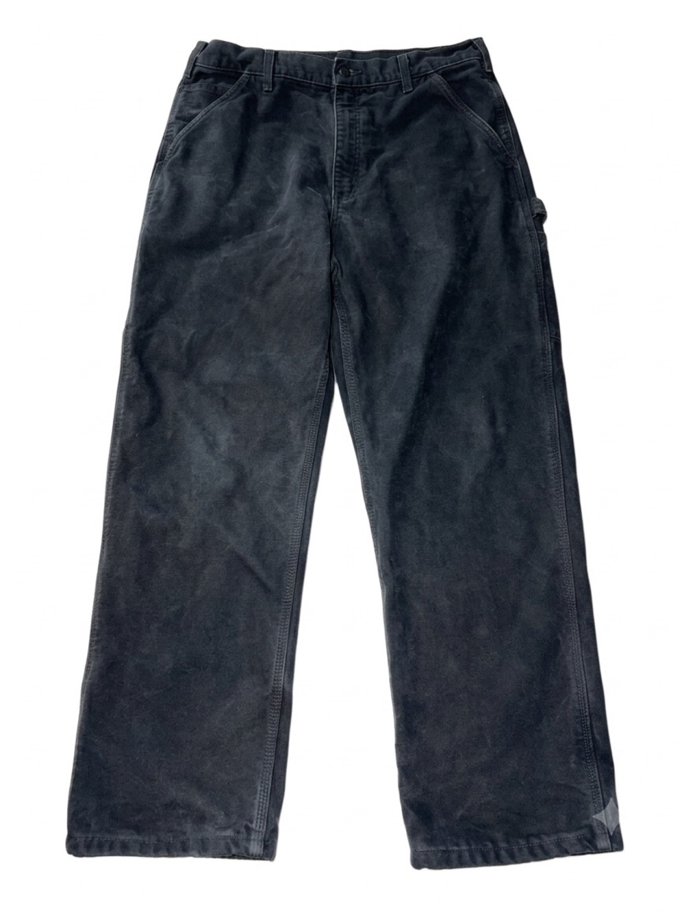 Carhartt B111 BLK Flannel Lined Washed Duck Dungaree Carpenter Pants Black 34x30